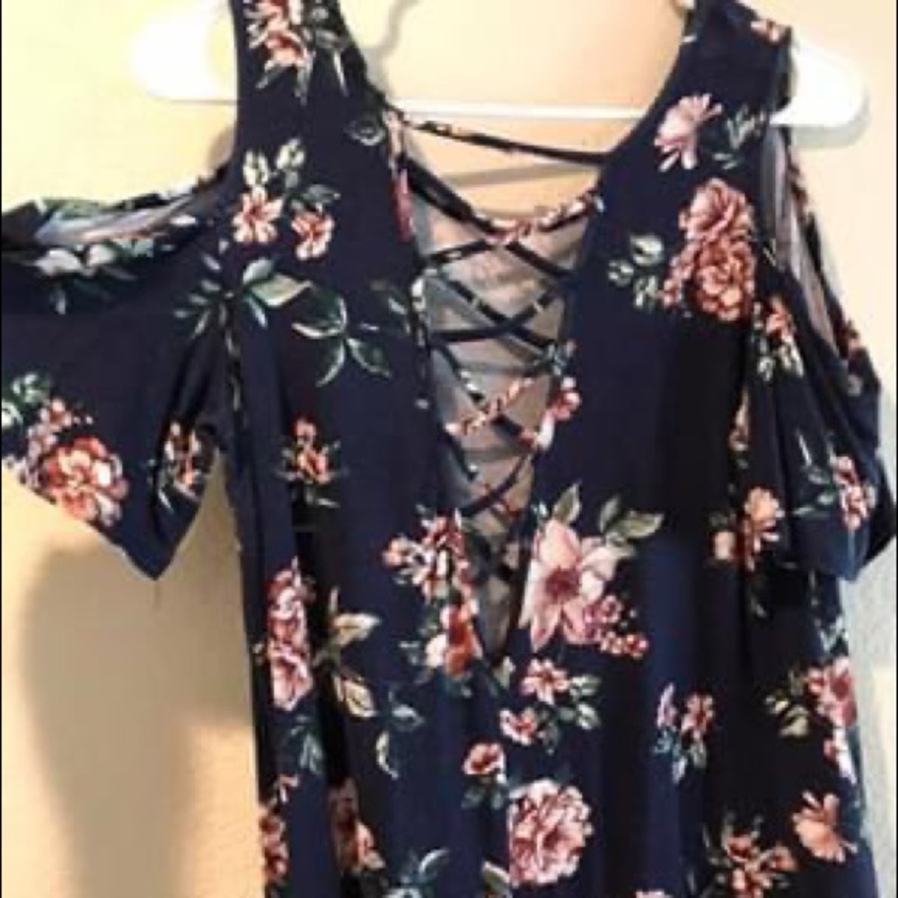 SOLD Cross-Back Floral Blouse